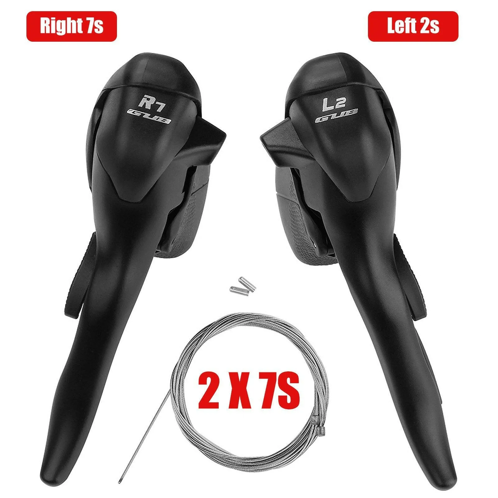 2 x 7/8/9/10 Speed Bicycle Shifter Cycling Road Bike Dual Control Shift Lever for 22.2mm Handlebar