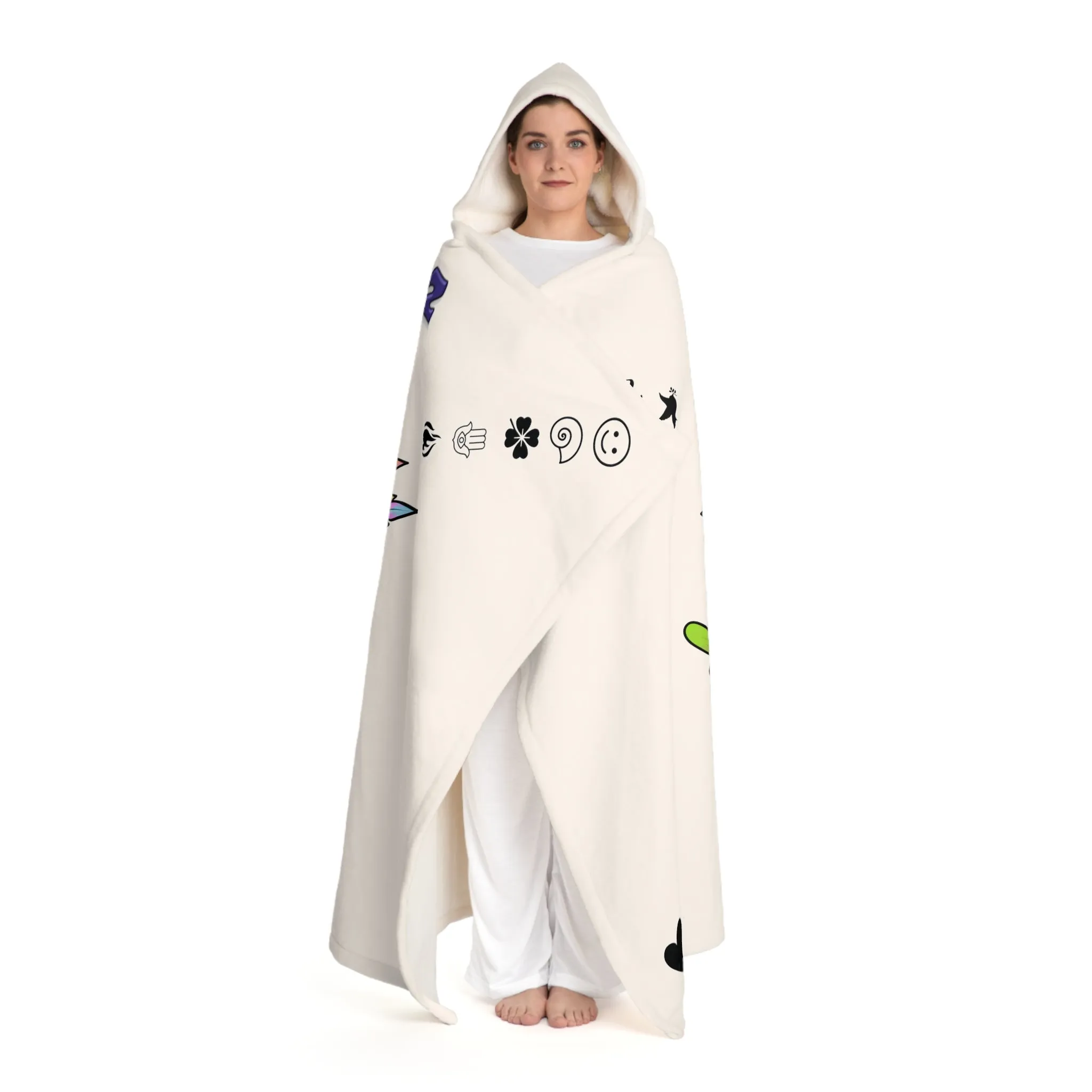 A Hooded Sherpa Fleece Blanket - Zkittlez