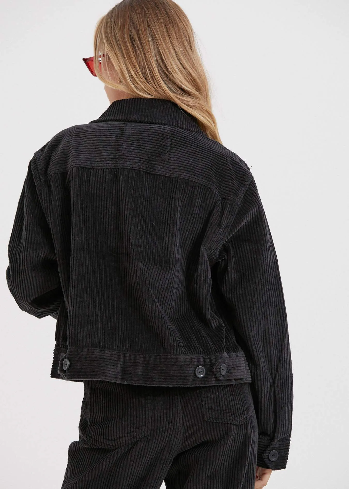 Afends Womens Cara - Corduroy Jacket - Raven