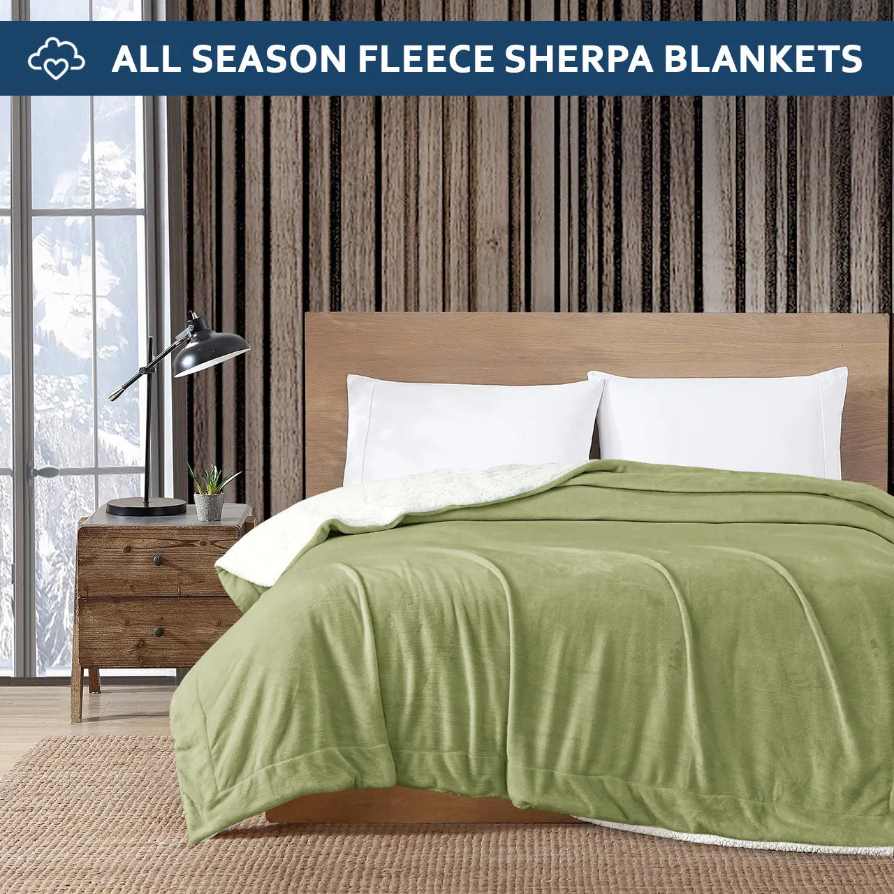 All Seasons UltraSoft Sherpa Blanket Throw