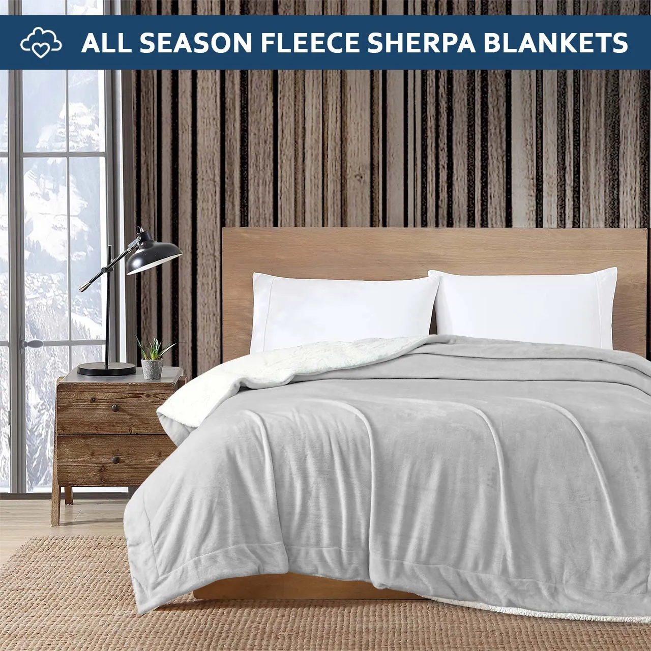 All Seasons UltraSoft Sherpa Blanket Throw