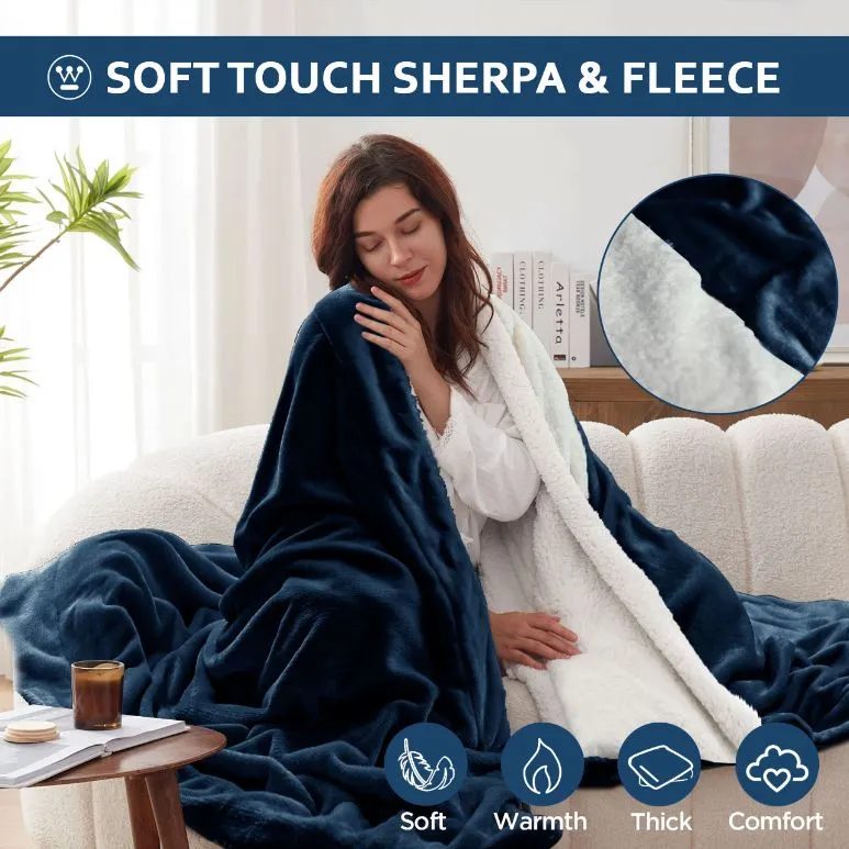 All Seasons UltraSoft Sherpa Blanket Throw