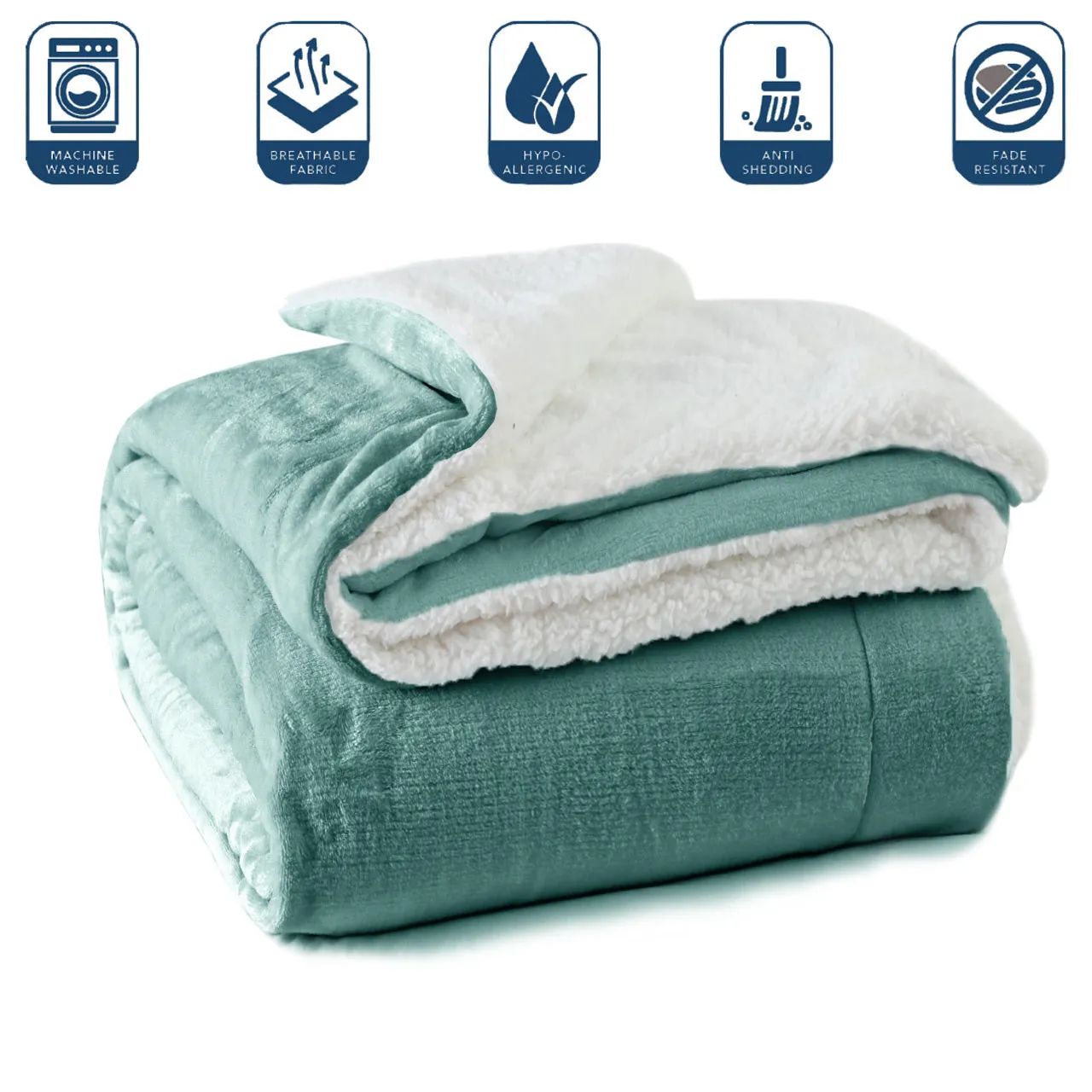 All Seasons UltraSoft Sherpa Blanket Throw