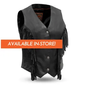 Apache Women's Leather Motorcycle Vest