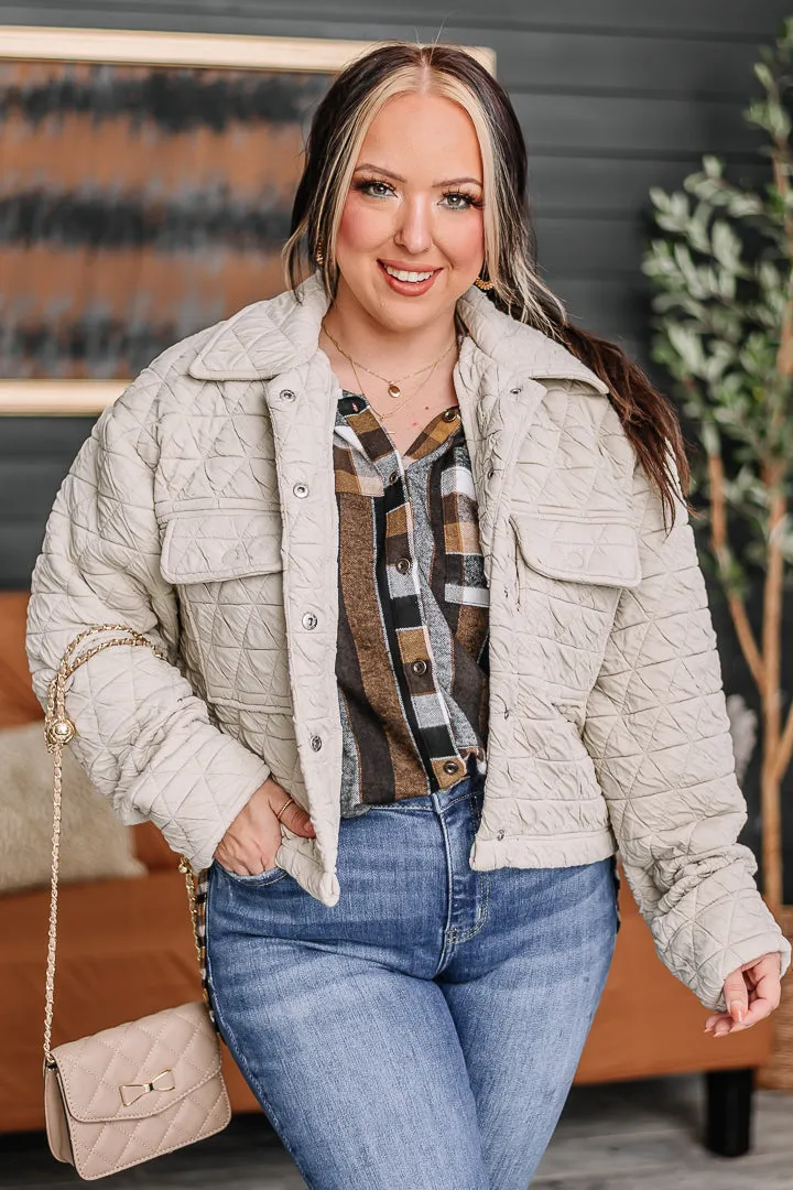 Chai Latte Quilted Jacket | {Oatmeal}