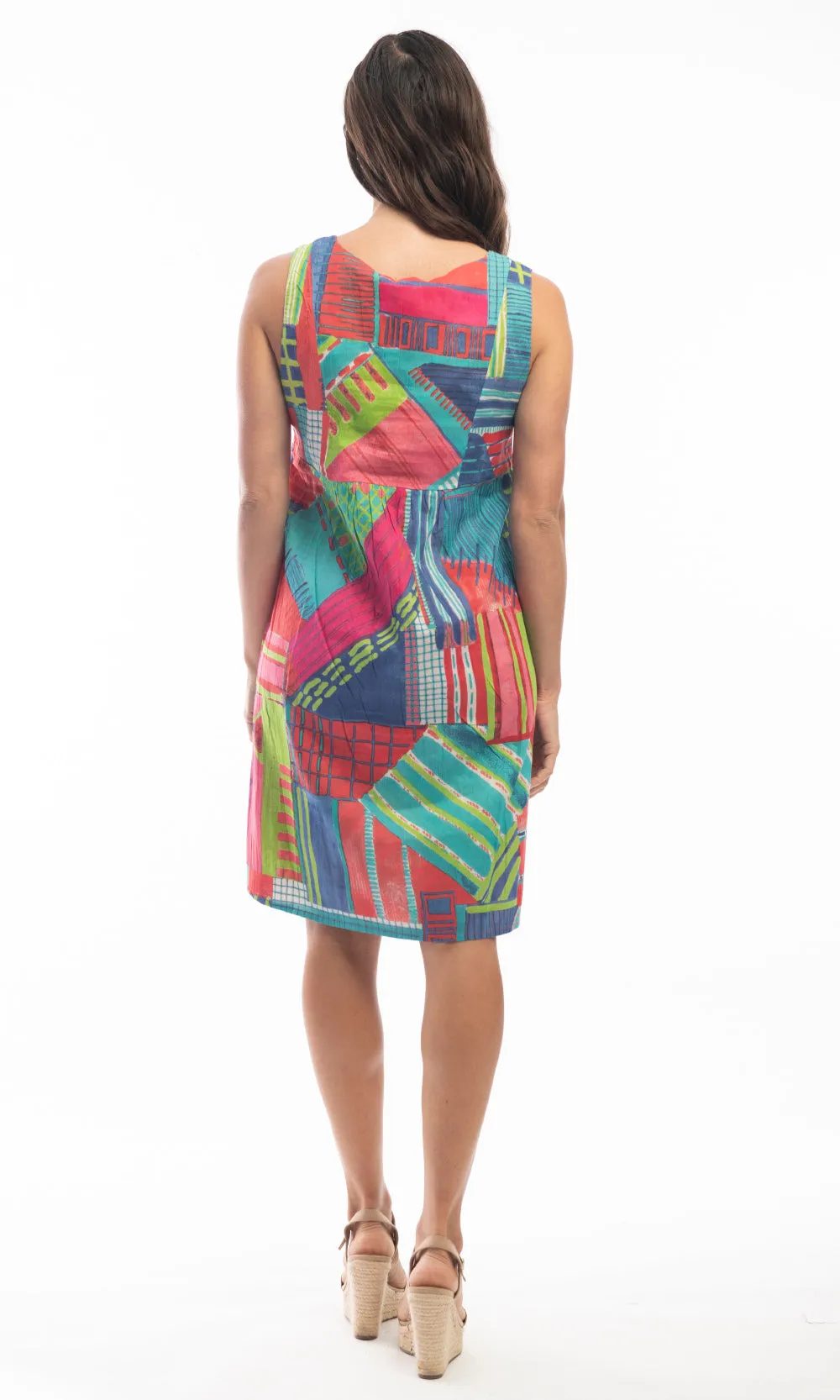 Cotton Dress Shift Sleeveless Reversible Amalfi