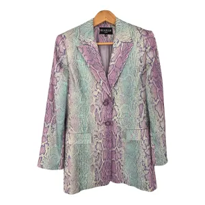 Ecaille Paris Pink and Green Snakeskin Pattern Jacket Size 40 UK Size 10