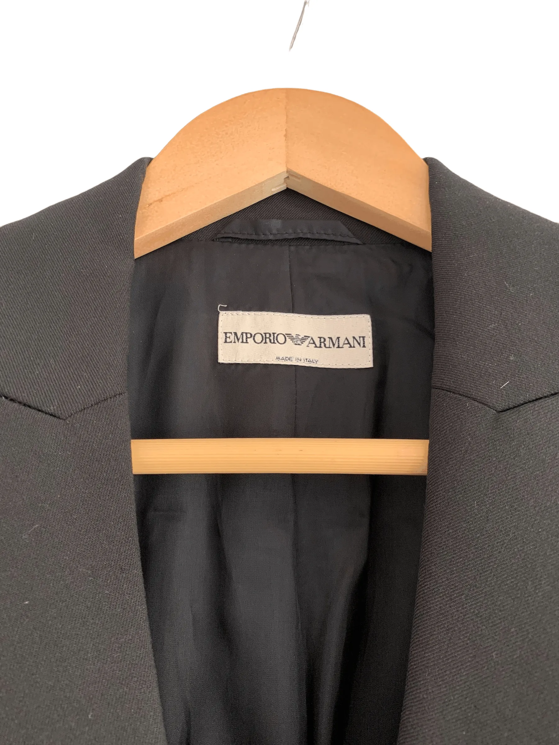 Emporio Armani Wool Single Breasted Jacket Black IT40 UK Size 8