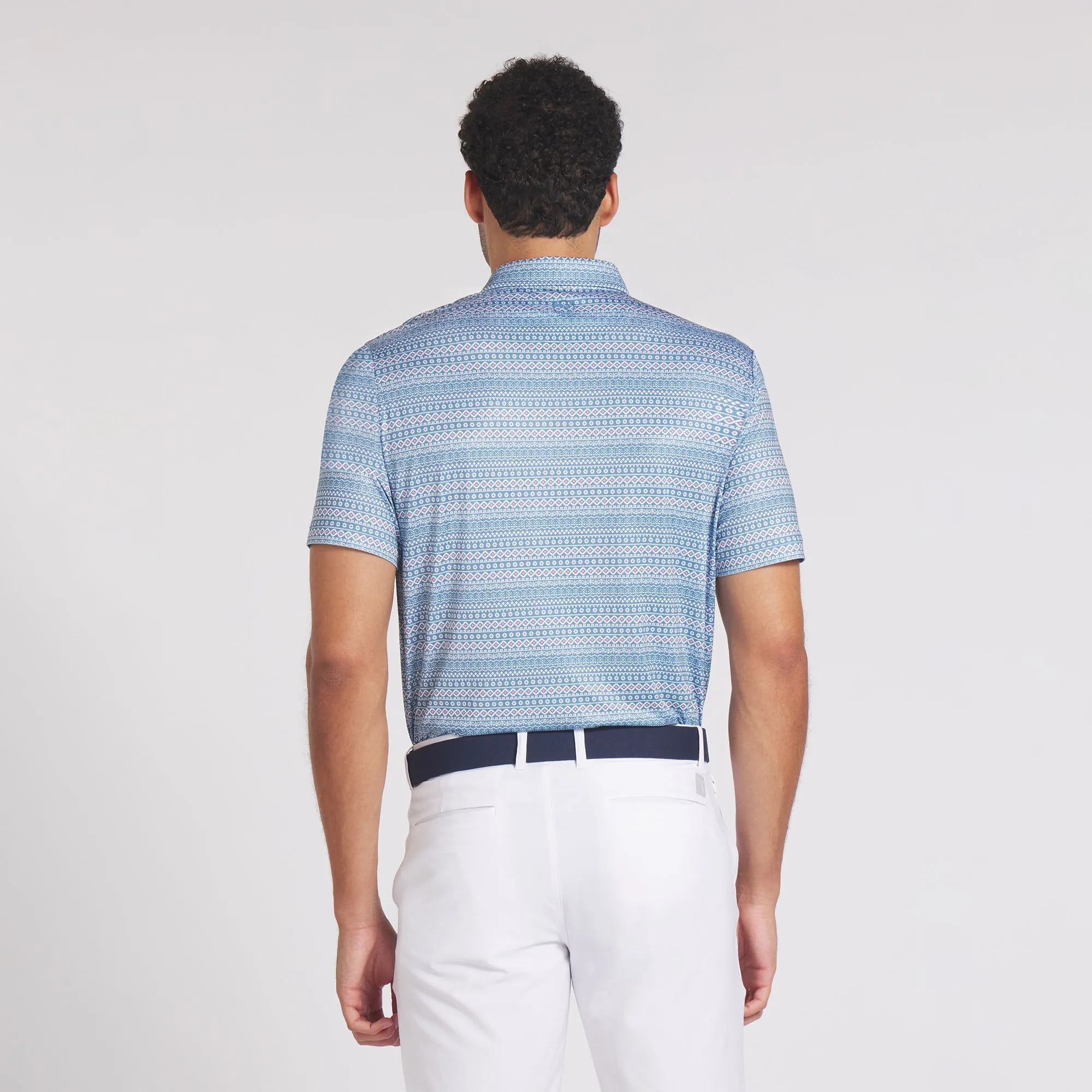 Fair Isle Micro Print Golf Polo