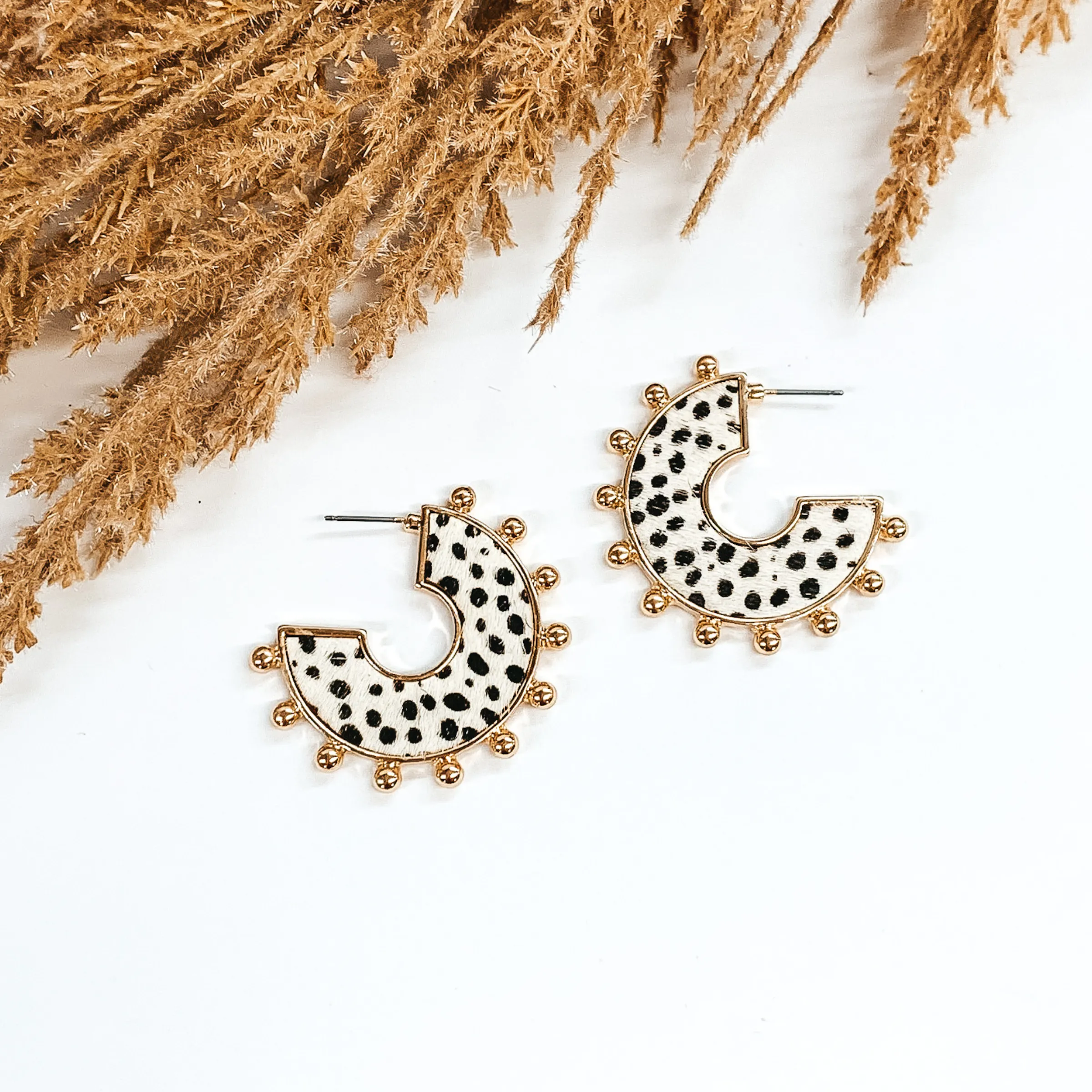 Flat Hoops with a White Dotted Print