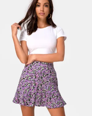 Gaelle Mini Skirt in Lilac Blossom