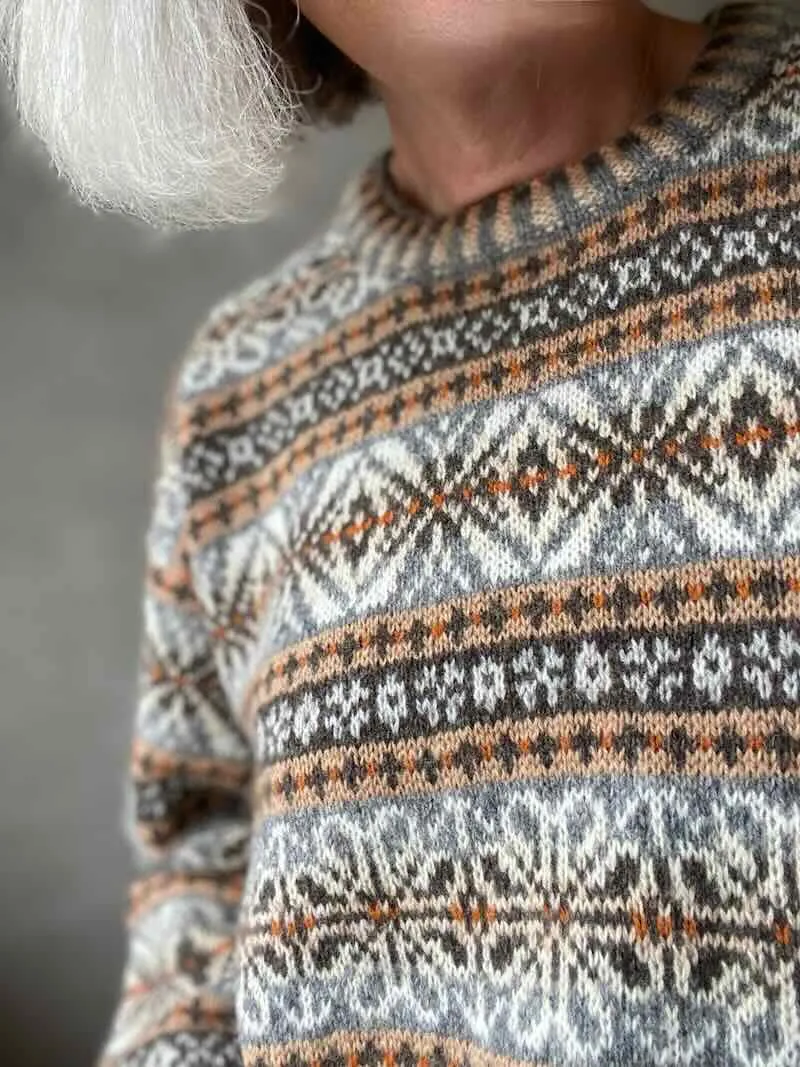 Krakær mens sweater by Ruth Sørensen, knitting pattern