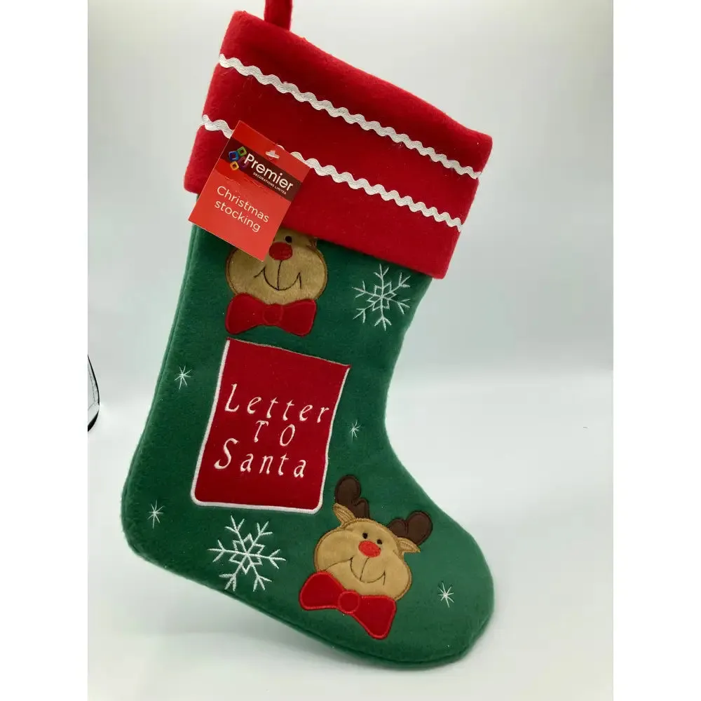 Letter to Santa Christmas Stocking - 3 Assorted Designs