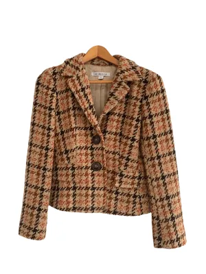 Marella Tweed Single Breasted Jacket Beige UK Size 8