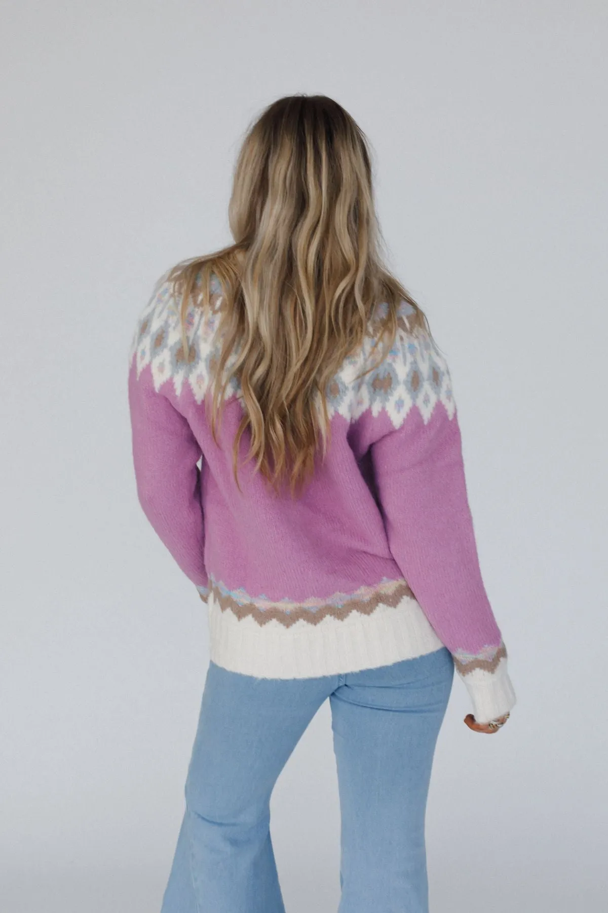 Nordic Charm Sweater - Rose