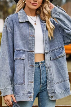 Oversized Denim Jacket Blue