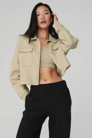 Renown Cropped Button-Up Pullover - California Sand