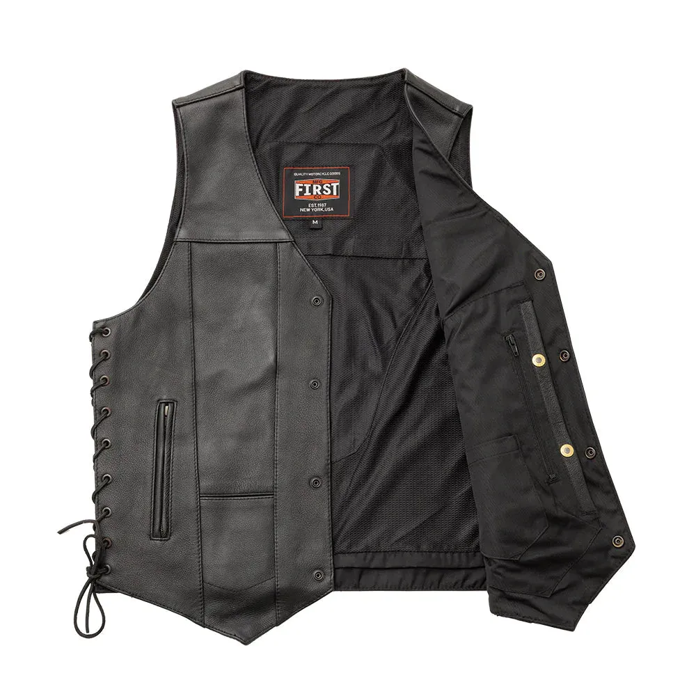 Top Biller Men's Motorcycle Western Style Leather Vest