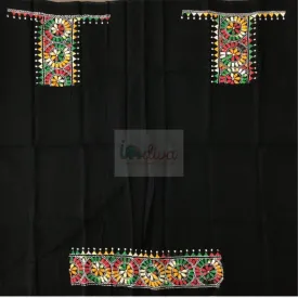 Traditional Black Kantha Blouse Material