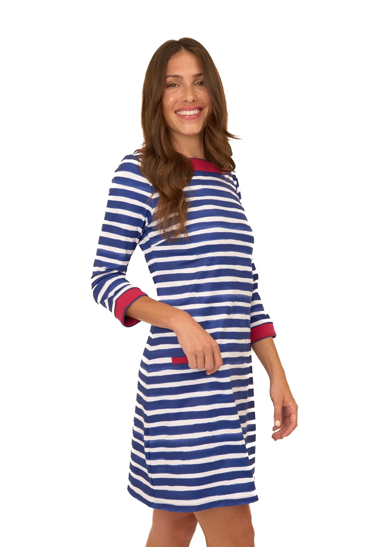 Watercolor Stripe Cabana Shift Dress