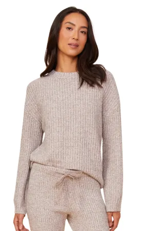 Wool Cash Space Dye Sweater, Oatmeal