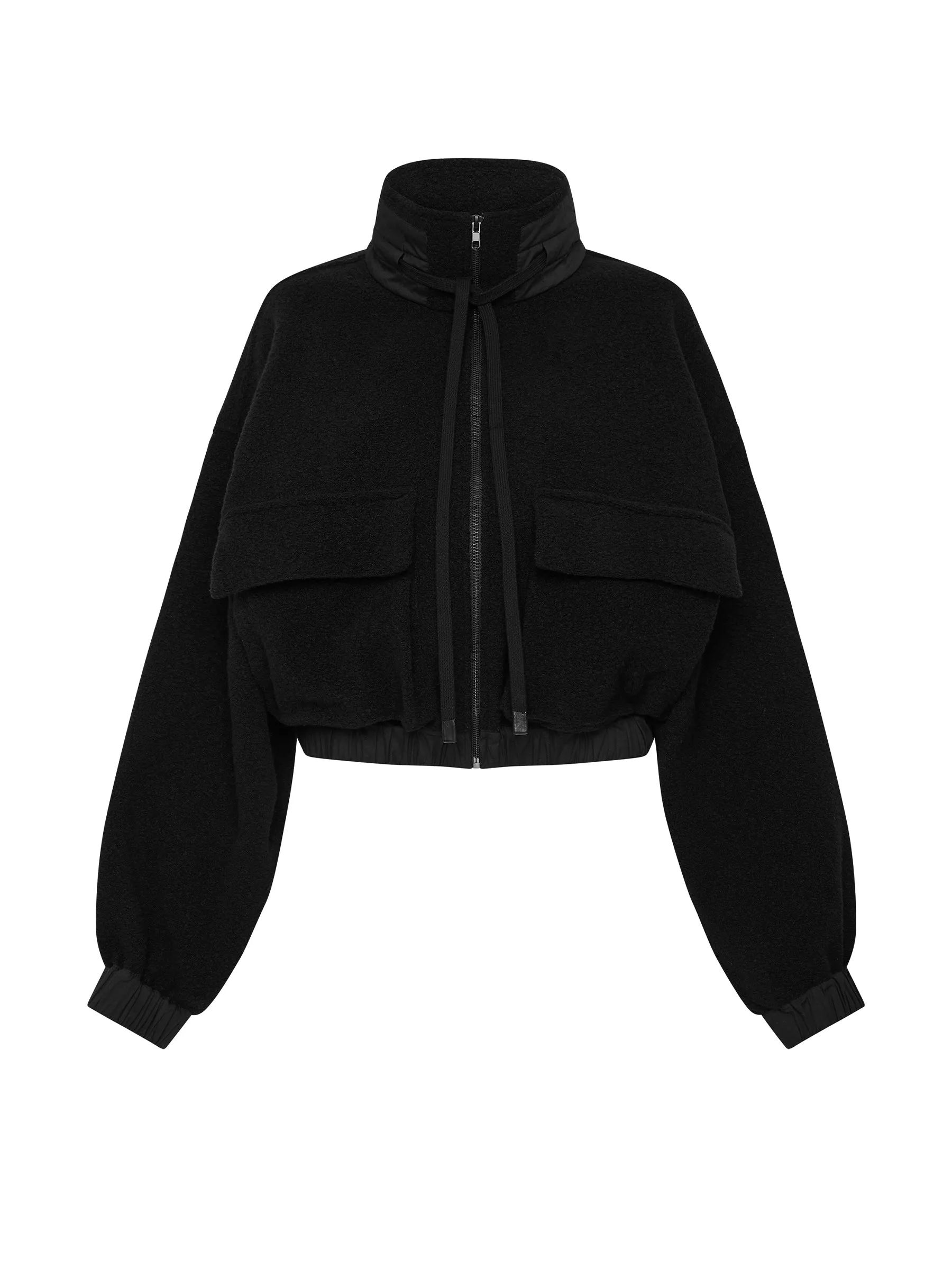 woollen zip front jacket